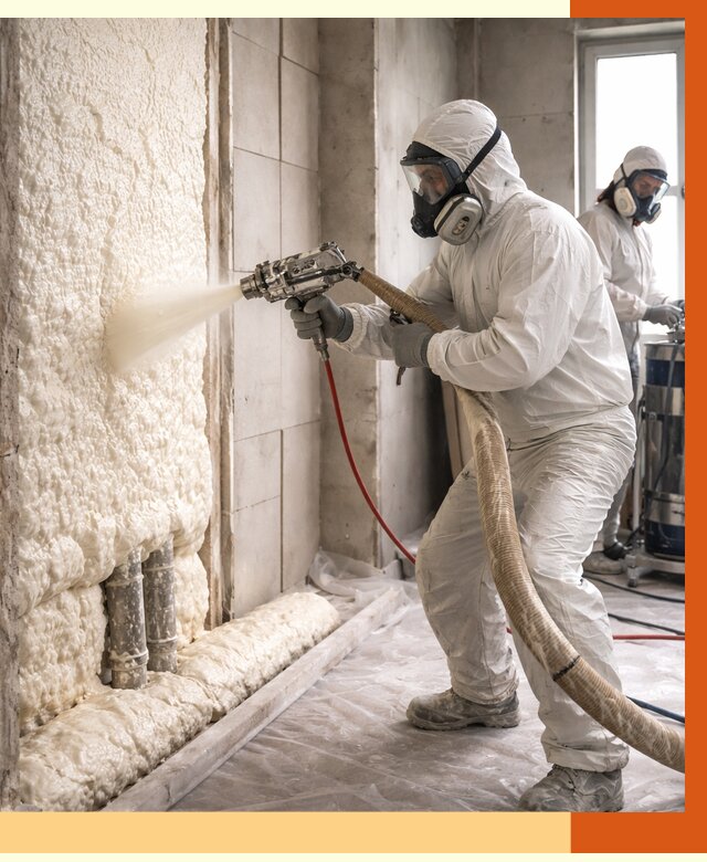 Напыление пенополиуретана в Долгопрудном от 7610 руб./м2 — услуги и монтаж ППУ | ТепломастерДлг