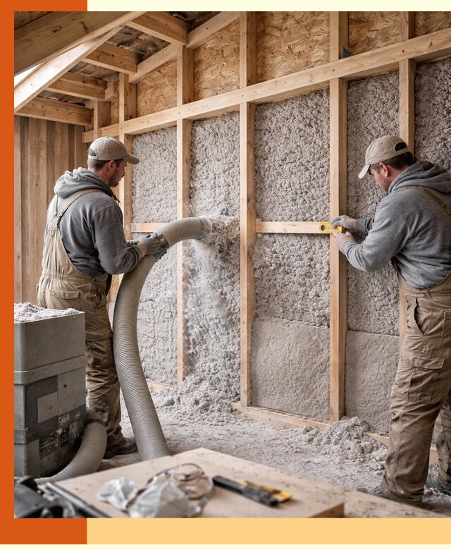 Утепление эковатой стен, потолков и перекрытий в Долгопрудном