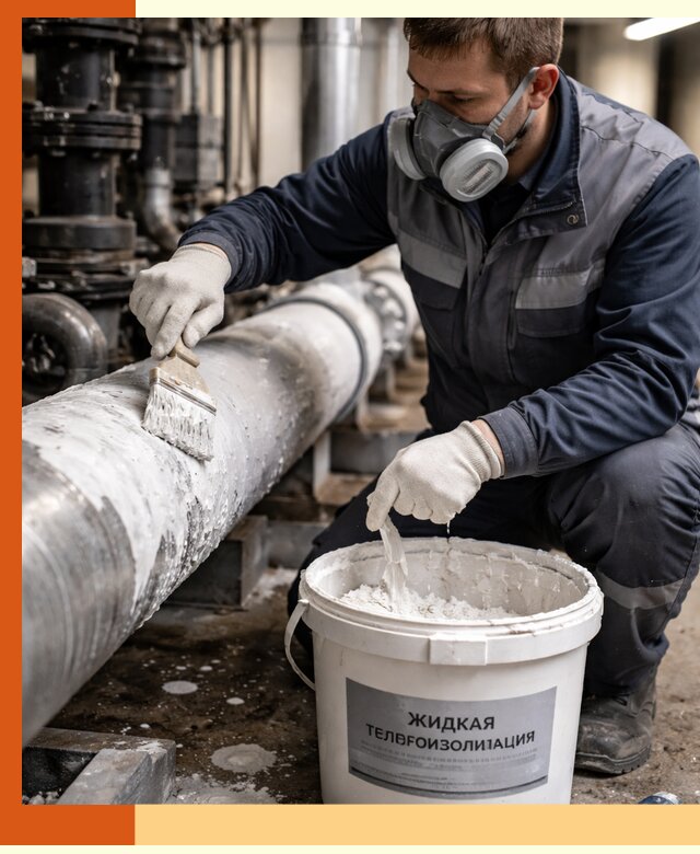 Утепление оборудования жидкой теплоизоляцией в Долгопрудном