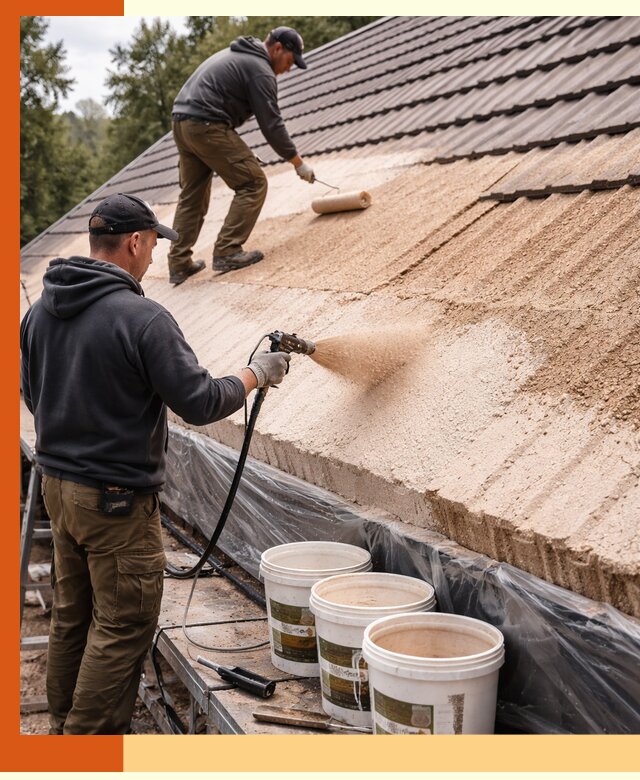 Утепление кровли жидкой пробкой в Долгопрудном для домов и зданий