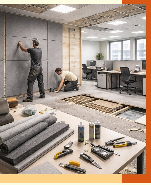 Профессиональная шумоизоляция офиса в Долгопрудном от 6849 руб. за м2 | ТепломастерДлг