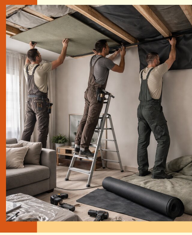 Шумоизоляция потолка в Долгопрудном — профессиональное устранение шумов