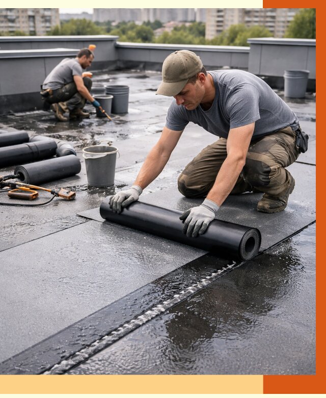 Гидроизоляция плоской кровли в Долгопрудном от 4566 руб./м2 — профессионально | ТепломастерДлг