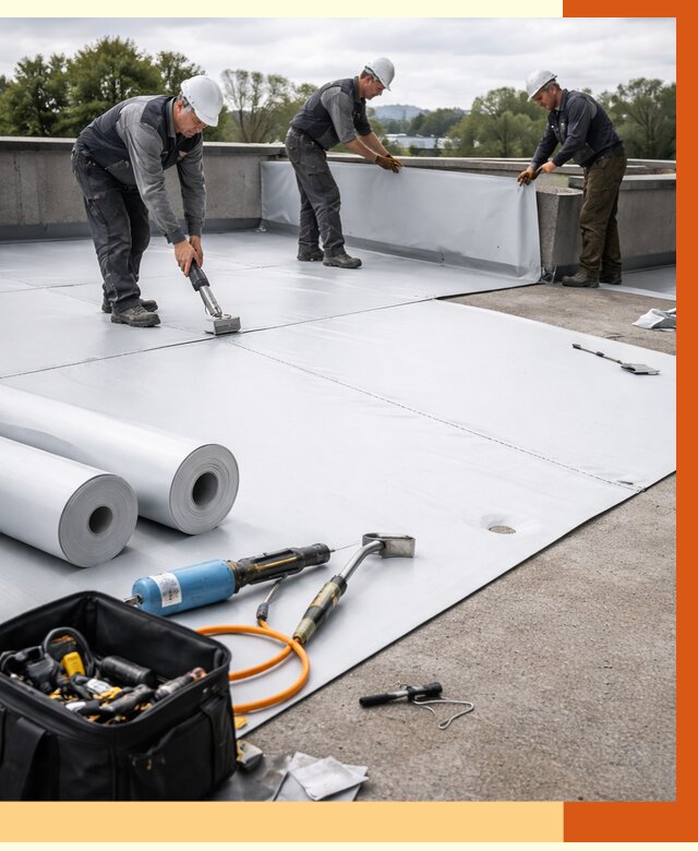 Гидроизоляция мембранной кровли в Долгопрудном от 7610 руб./м² — профессионально | ТепломастерДлг