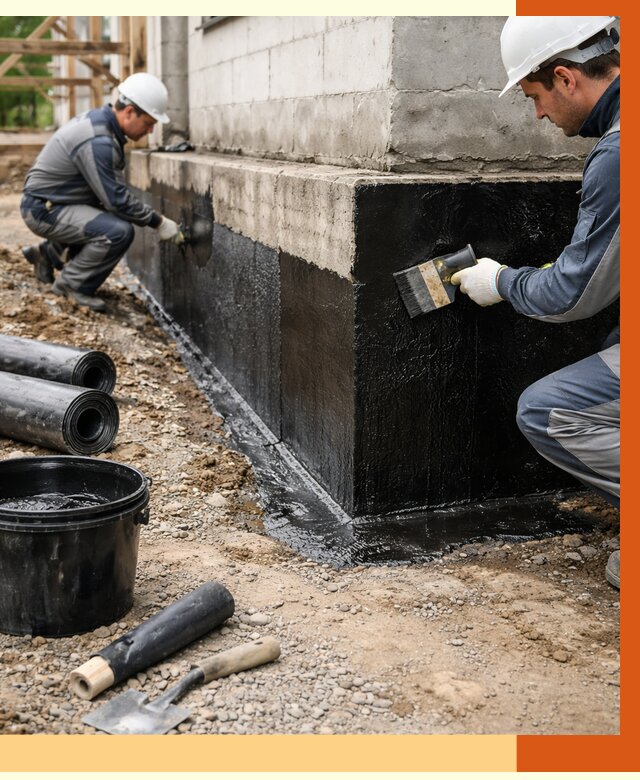 Гидроизоляция фундамента в Долгопрудном от 1268 руб. — профессионально, под ключ | ТепломастерДлг