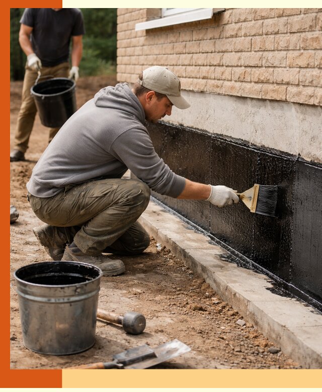 Гидроизоляция цоколя домов и зданий в Долгопрудном эффективными методами