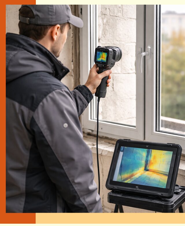 Тепловизионное обследование дома в Долгопрудном для выявления утечек тепла