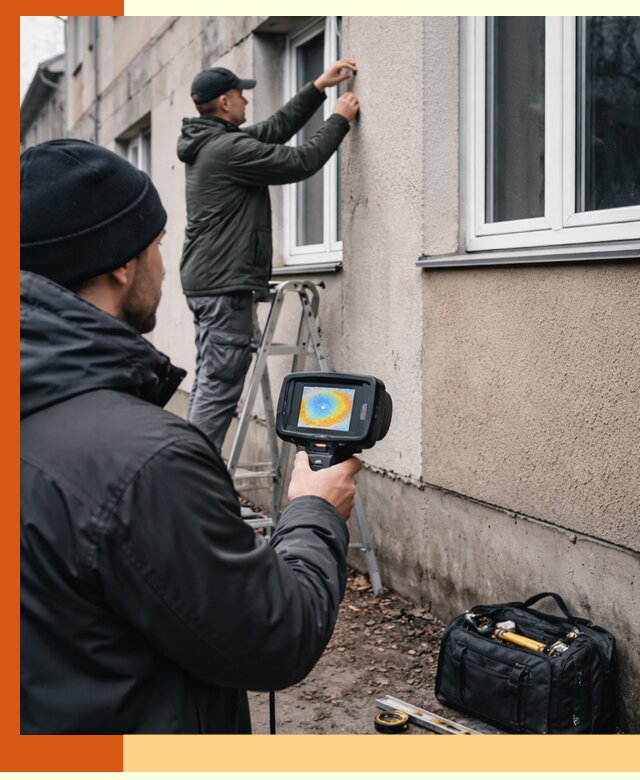 Тепловизионное обследование фасада в Долгопрудном для выявления дефектов