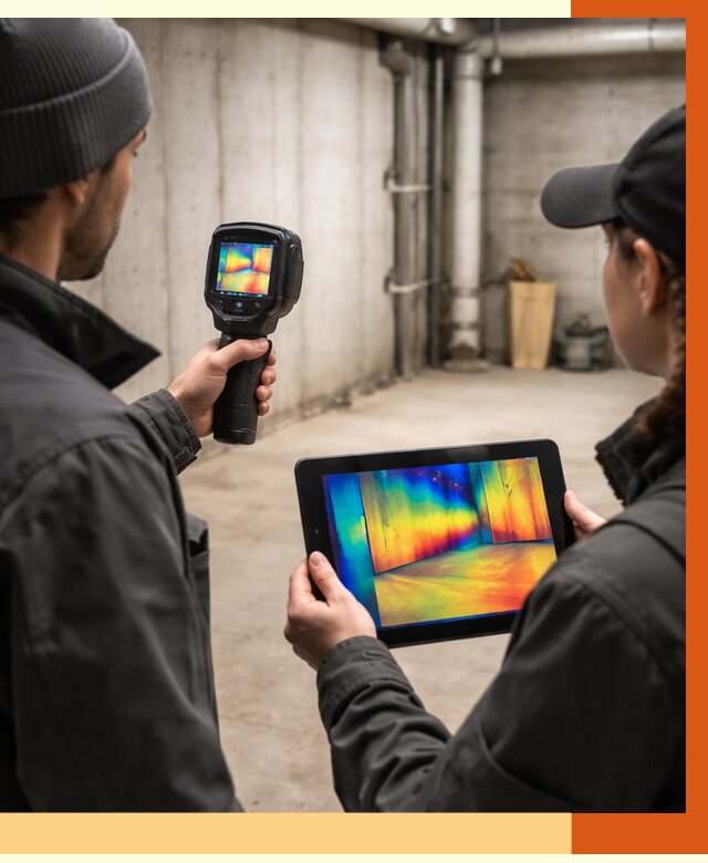 Тепловизионное обследование подвала в Долгопрудном от 4566 руб. — проверка гидроизоляции | ТепломастерДлг