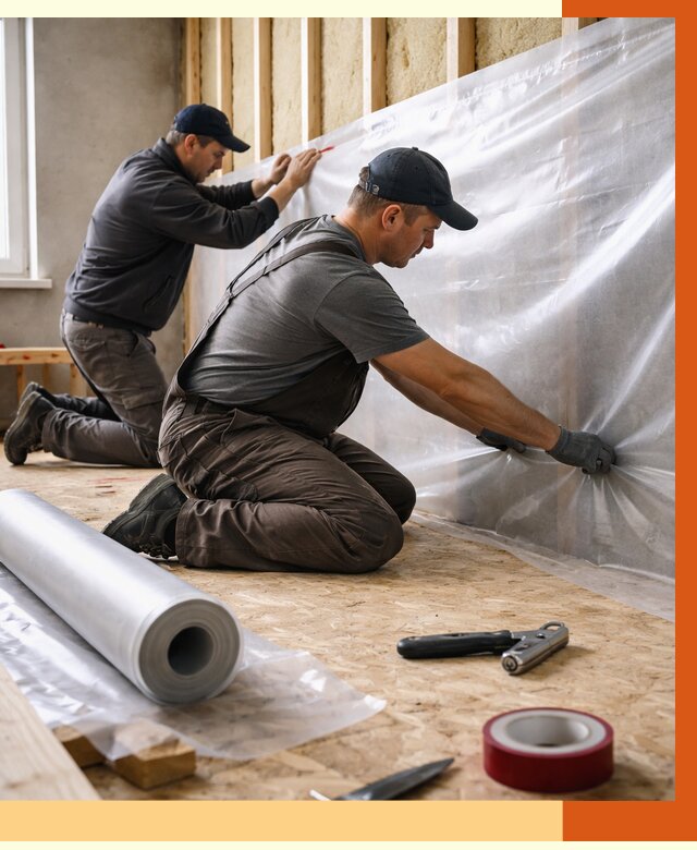 Монтаж пароизоляции в Долгопрудном от 2537 руб. — установка и укладка под ключ | ТепломастерДлг