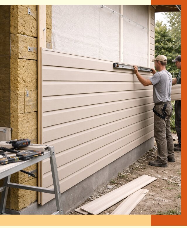 Монтаж сайдинга после утепления в Долгопрудном от 1877 руб. — обшивка и облицовка | ТепломастерДлг